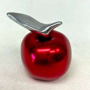 Vintage aluminum red apple paperweight